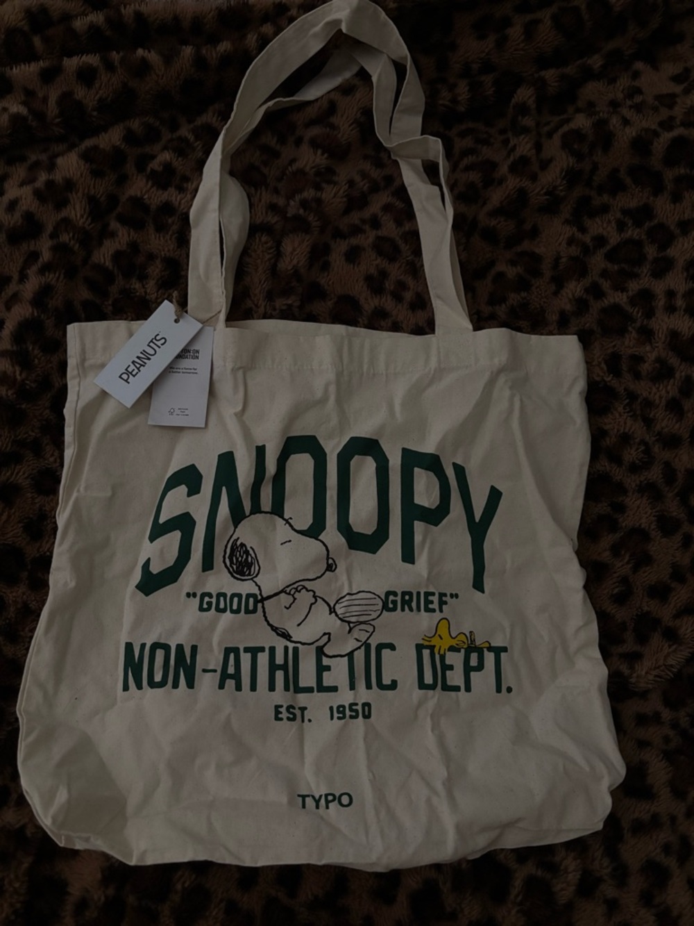 Cotton On Cream Snoopy Non-Athletic Dept. Tote